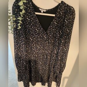 Reitmans Black and Blue Floral Mini Dress